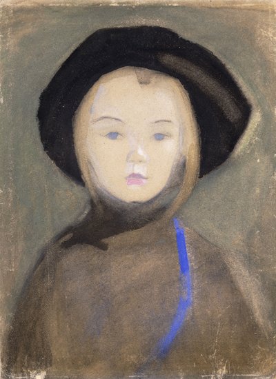 Jente med blått bånd av Helene Schjerfbeck