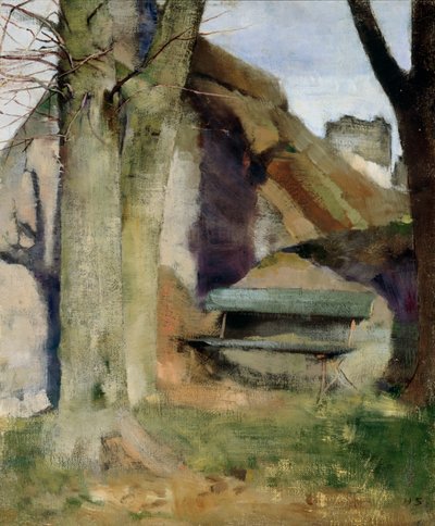 Shadow on the Wall (olje på lerret lagt ned på panel) av Helene Schjerfbeck