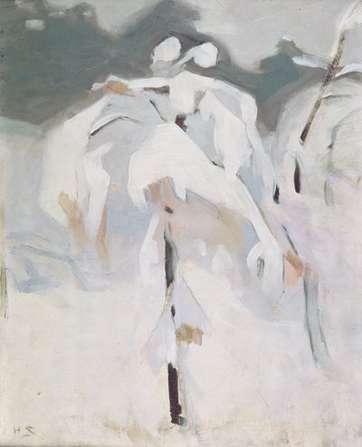 Snødekket bjørk, ca. 1913 (olje på panel) av Helene Schjerfbeck