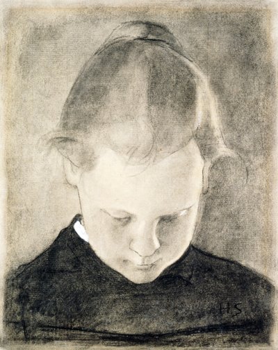 The Reading Girl, ca. 1905 (kull og gouache på papir) av Helene Schjerfbeck