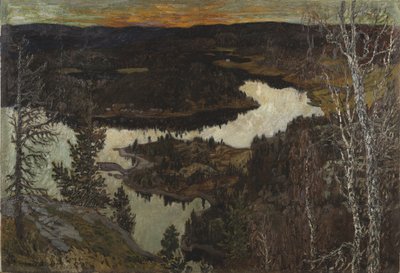 Høst, Nordingra (Olje på papir på lerret montert på masonitt) av Helmer Osslund