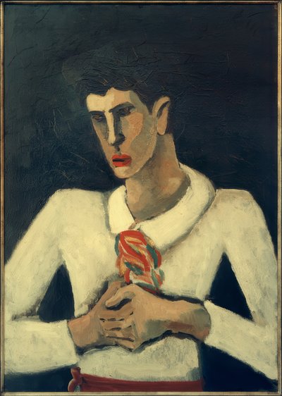 Ung mann med et fargerikt skjerf av Helmut Kolle