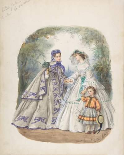 Illustrasjon for et fransk motemagasin, ca. 1862. av Heloise Leloir
