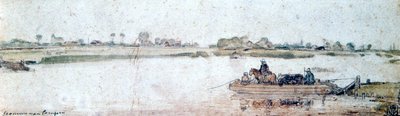 Elvelandskap med tauferge, tidlig 1600-tall. av Hendrick Avercamp