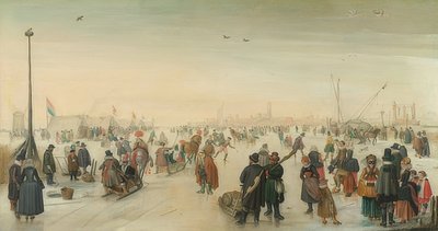 Vinterglede foran byen. Rundt 1620 av Hendrick Avercamp