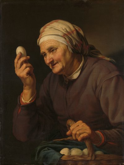 Gammel kvinne som selger egg av Hendrick Bloemaert