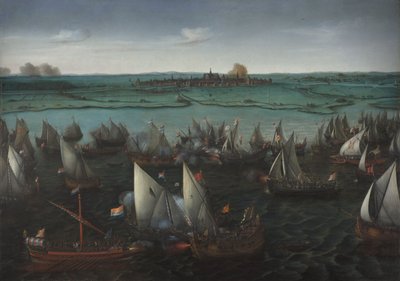 Kamp mellom nederlandske og spanske skip på Haarlemmermeer, ca. 1629 (olje på lerret) av Hendrick Cornelisz. Vroom