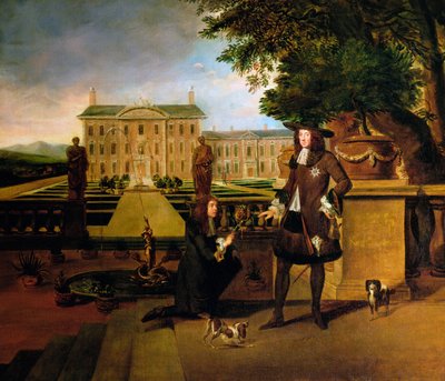 John Rose, kongens gartner, presenterer Charles II med en ananas fra 1600-tallet av Hendrick Danckerts