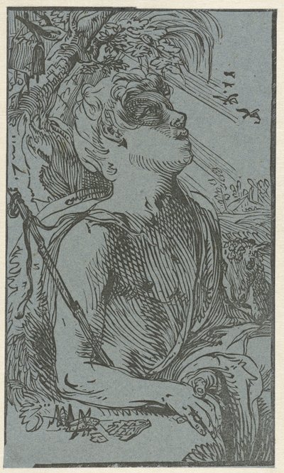 Døperen Johannes i villmarken av Hendrick Goltzius (attributed to)
