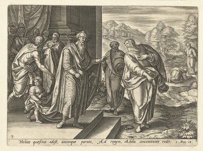 Elia snakker for andre gang med kong Akab History of Elijah (serietittel) av Hendrick Goltzius (rejected attribution)