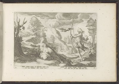 Apollo doodt Coronis Ovids Metamorfosen (serietittel) Herscheppingen van P. Ovidius Naso (serietittel) av Hendrick Goltzius (workshop of)