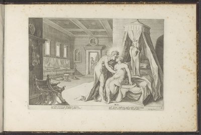 Apollo forfører Leucothea Ovids metamorfoser (serietittel) Gjenskapninger av P. Ovidius Naso (serietittel) av Hendrick Goltzius (workshop of)
