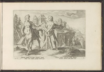 Apollo overlater Asclepius til Chiron Ovids metamorfoser (serietittel) Gjenskapninger av P. Ovidius Naso (serietittel) av Hendrick Goltzius (workshop of)