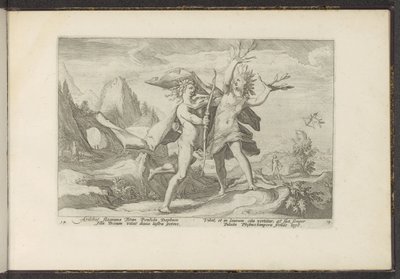 Daphne blir til et laurbærtre Ovids metamorfoser (serietittel) Gjenskapninger av P. Ovidius Naso (serietittel) av Hendrick Goltzius (workshop of)
