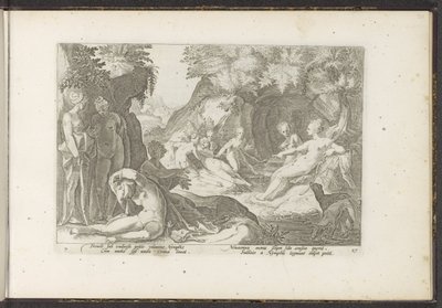Diana Discovers Callisto's Pregnancy Ovid's Metamorphoses (serietittel) P. Ovid's Recreations Naso (serietittel) av Hendrick Goltzius (workshop of)