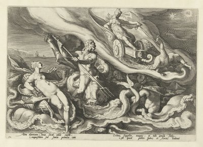 Juno klager til Thetis og Oceanus Ovids metamorfoser (serietittel) av Hendrick Goltzius (workshop of)