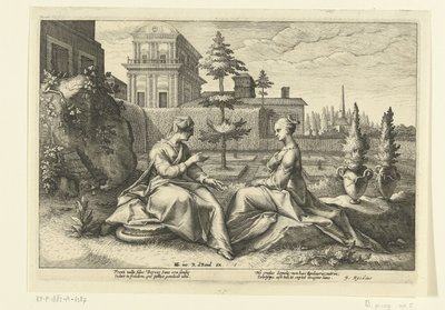 Juno nærmer seg Semele i dekke av Beroe Ovids metamorfoser (serietittel) av Hendrick Goltzius (workshop of)