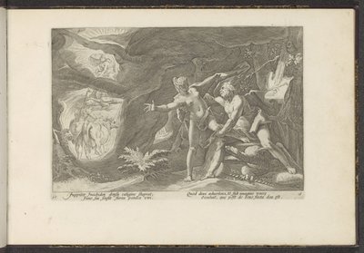 Jupiter angriper Io Ovids metamorfoser (serietittel) Gjenskapninger av P. Ovidius Naso (serietittel) av Hendrick Goltzius (workshop of)