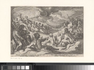 Jupiter spør de olympiske gudene om råd Metamorphoses of Ovid (serietittel) av Hendrick Goltzius (workshop of)