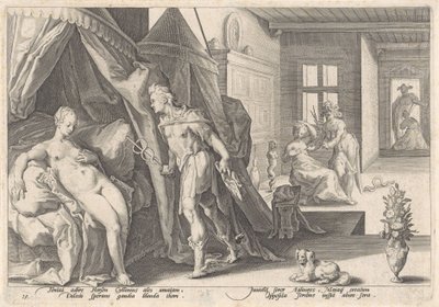 Mercury besøker Herse Metamorphoses of Ovid (serietittel) av Hendrick Goltzius (workshop of)