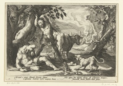 Mercurius doodt Argus Ovids metamorfoser (serietittel) av Hendrick Goltzius (workshop of)