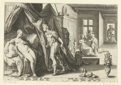 Mercurius i Herses kamera Ovids metamorfoser (serietittel) av Hendrick Goltzius (workshop of)