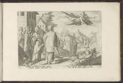Mercury forelsker seg i Herse Ovids Metamorphoses (serietittel) Recreations of P. Ovidius Naso (serietittel) av Hendrick Goltzius (workshop of)