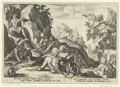 Peneus besøkt av andre elveguder Ovids metamorfoser (serietittel) av Hendrick Goltzius (workshop of)