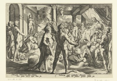 Phaeton i palasset til Helios Ovids metamorfoser (serietittel) av Hendrick Goltzius (workshop of)