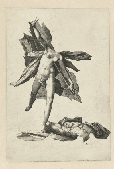 Pyramus og Thisbe av Hendrick Goltzius (workshop of)