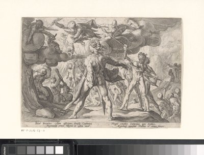 Kamp mellom gudene og kjempene Metamorphoses of Ovid (serietittel) av Hendrick Goltzius (workshop of)