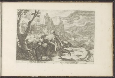 Denne flykter fra en løve Ovids metamorfoser (serietittel) Gjenskapninger av P. Ovidius Naso (serietittel) av Hendrick Goltzius (workshop of)