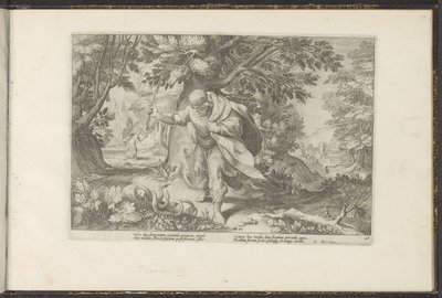 Tiiresias slår to parrende slanger Ovids metamorfoser (serietittel) Gjenskapninger av P. Ovidius Naso (serietittel) av Hendrick Goltzius (workshop of)