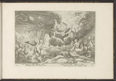 Val van Phaëthon Ovids metamorfoser (serietittel) The Herescheppingen van P. Ovidius Naso (serietittel) av Hendrick Goltzius (workshop of)