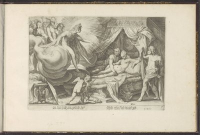 Venus og Mars fanget Ovids metamorfoser (serietittel) Gjenskapninger av P. Ovidius Naso (serietittel) av Hendrick Goltzius (workshop of)