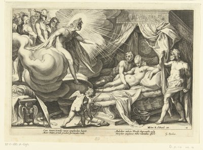 Venus og Mars fra Apollo-utsikt Ovids metamorfoser (serietittel) av Hendrick Goltzius (workshop of)