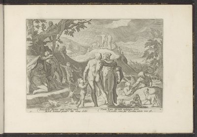Flom av Deucalion Ovids metamorfoser (serietittel) Gjenskapninger av P. Ovidius Naso (serietittel) av Hendrick Goltzius (workshop of)