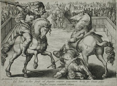 En duell til hest av Hendrick Goltzius