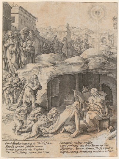 De hellige tre kongers tilbedelse av Hendrick Goltzius