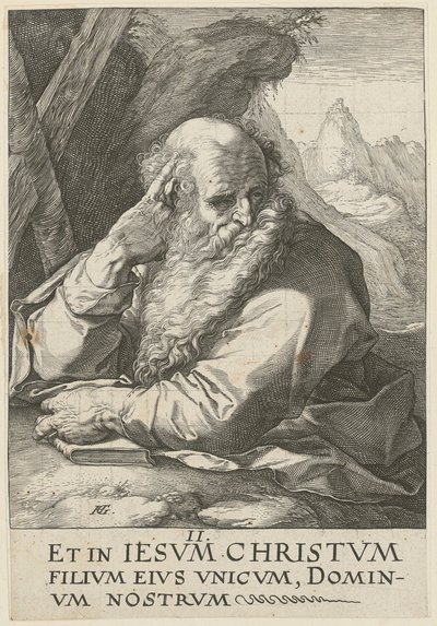 Andreas, side 2 i serien «Kristus, de tolv apostlene og Paulus» av Hendrick Goltzius