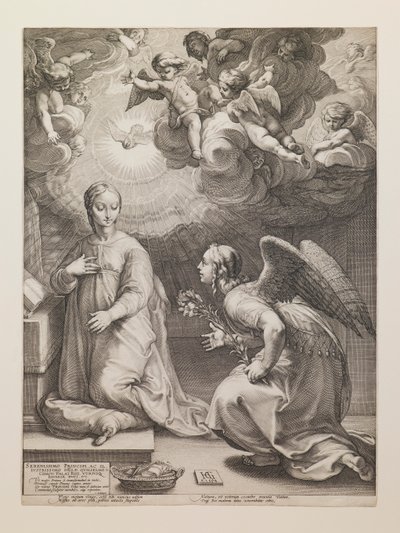 Bebudelsen, fra serien «Jomfru Marias liv» av Hendrick Goltzius