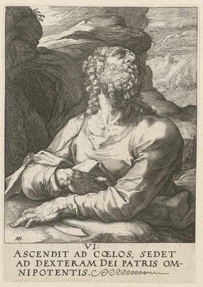 Bartholomäus, blad 6 i serien «Kristus, de tolv apostlene og Paulus» av Hendrick Goltzius