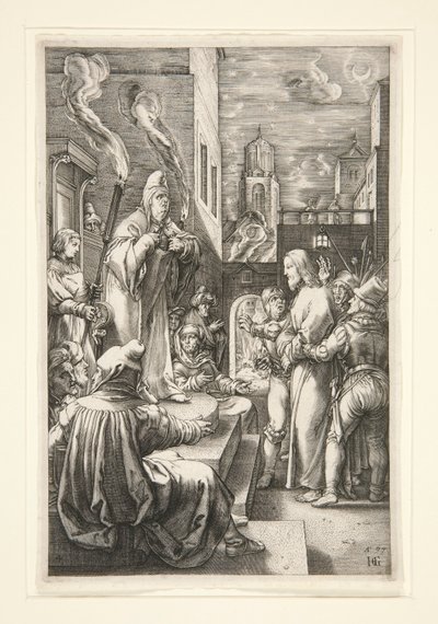 Kristus før Kaifas av Hendrick Goltzius