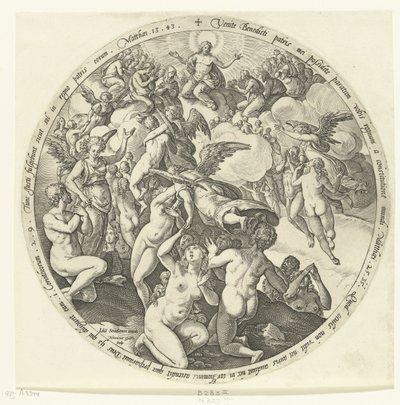 De velsignede blir mottatt i himmelen The Last Judgment (serietittel) av Hendrick Goltzius