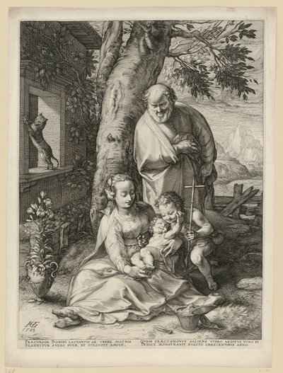 Den hellige familie med Johannesbarnet av Hendrick Goltzius