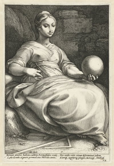Erato The Nine Muses (serietittel) av Hendrick Goltzius