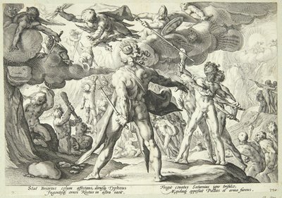 Kjempene stormer himmelen av Hendrick Goltzius