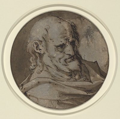 Hodet til en apostel av Hendrick Goltzius
