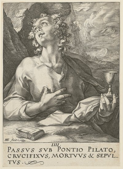 Johannes, blad 4 i serien «Kristus, de tolv apostlene og Paulus» av Hendrick Goltzius