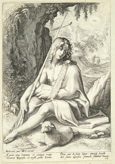 Døperen Johannes i ørkenen av Hendrick Goltzius